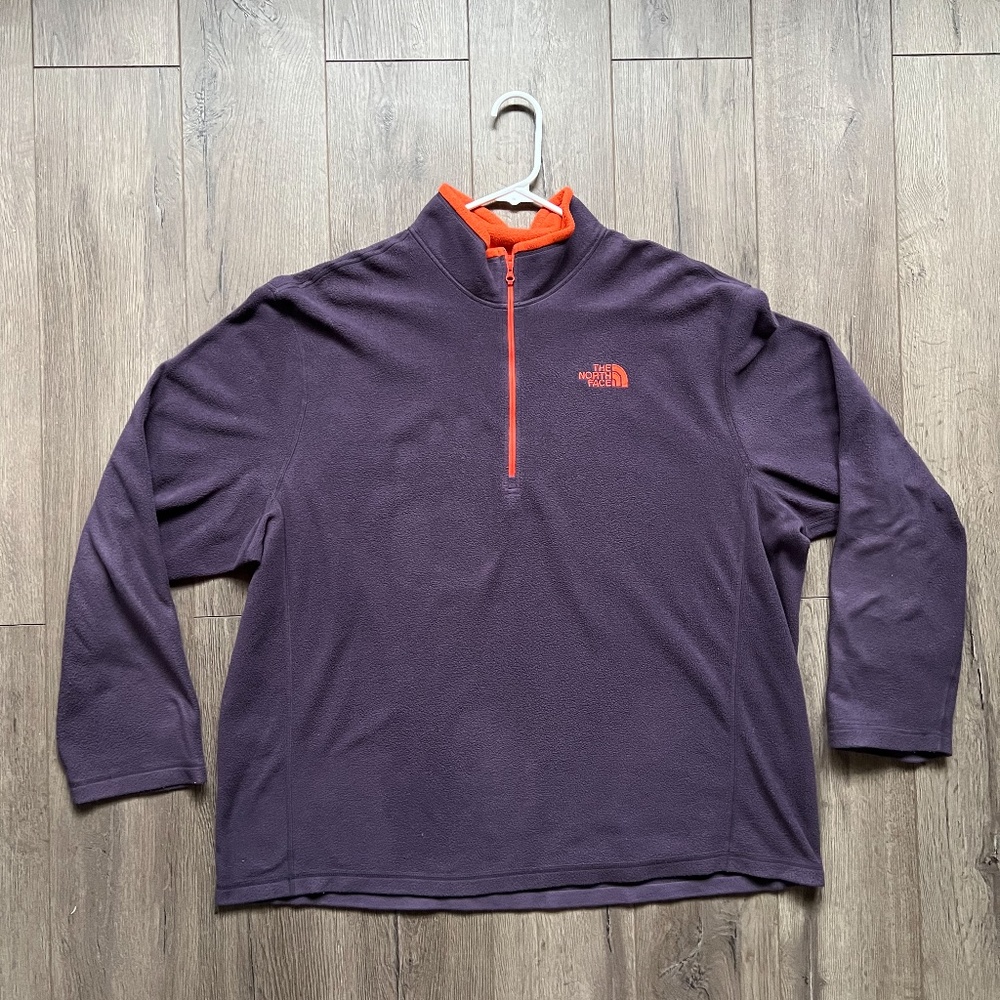 Mens North Face 1/4 Zip Fleece XXL - Purple